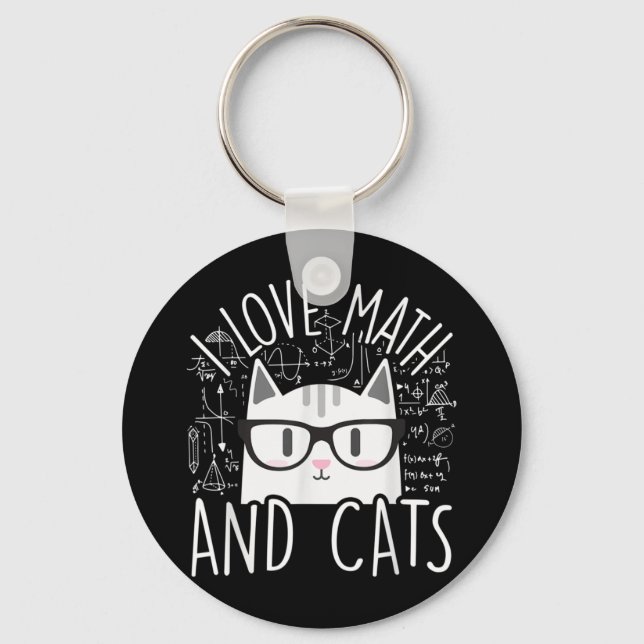 Chaveiro Eu Adoro Matemática E Gatos Gatinhos Bonitos (Frente)