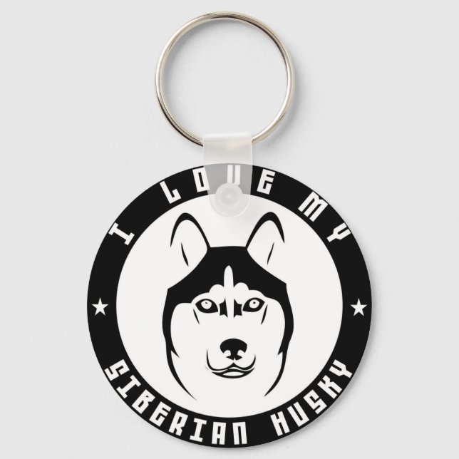 Chaveiro EU ADORO MEU PEDAÇO DE Cachorro SIBERIANO (Frente)