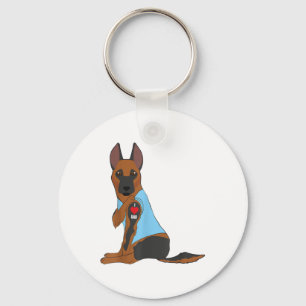 Chaveiro Eu Adoro Pai - Cachorro Coração Tatuagem Belga Mal