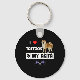 Chaveiro Eu Adoro Tatuagens E Meu Cachorro Akita Tatuado Mã