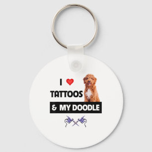 Chaveiro Eu Adoro Tatuagens E Meu Cachorro De Ouro Tatuado