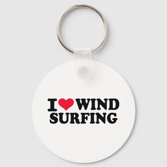 Chaveiro Eu adoro windsurfing (Frente)