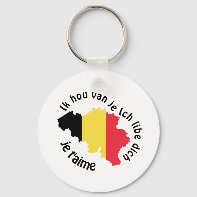 Chaveiro eu amo a bélgica (Frente)