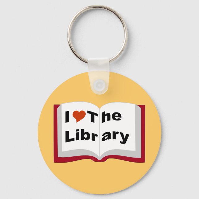 Chaveiro Eu Amo A Biblioteca (Frente)