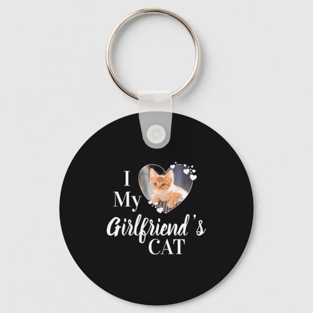 Chaveiro Eu Amo a Camisa Personalizada com Foto do Gato da  (Frente)