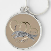 Eu amo a corrente chave do Borzoi