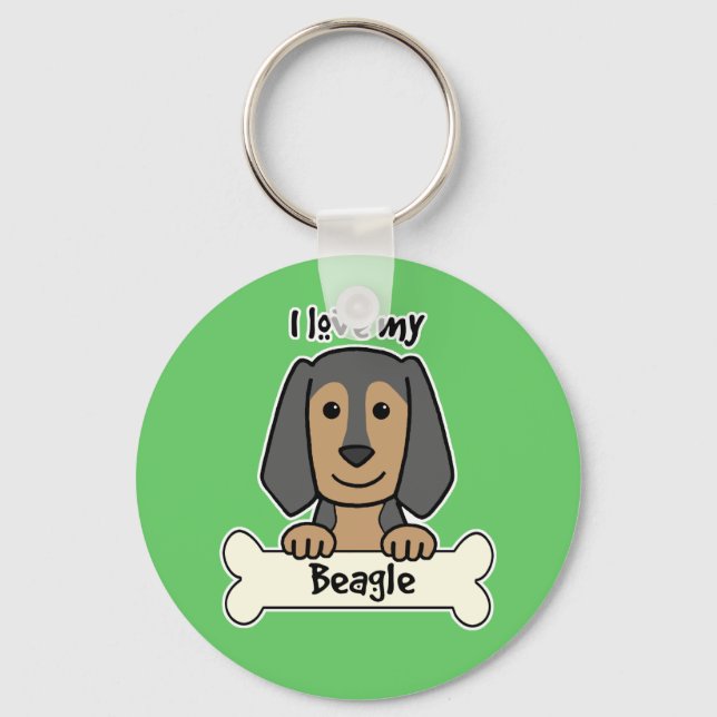 Chaveiro Eu Amo A Minha Beagle (Frente)