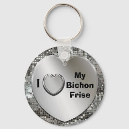 Chaveiro Eu Amo A Minha Corda De Coração Bichon Frise