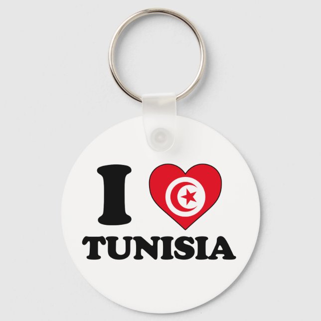 Chaveiro Eu amo a Tunísia (Frente)