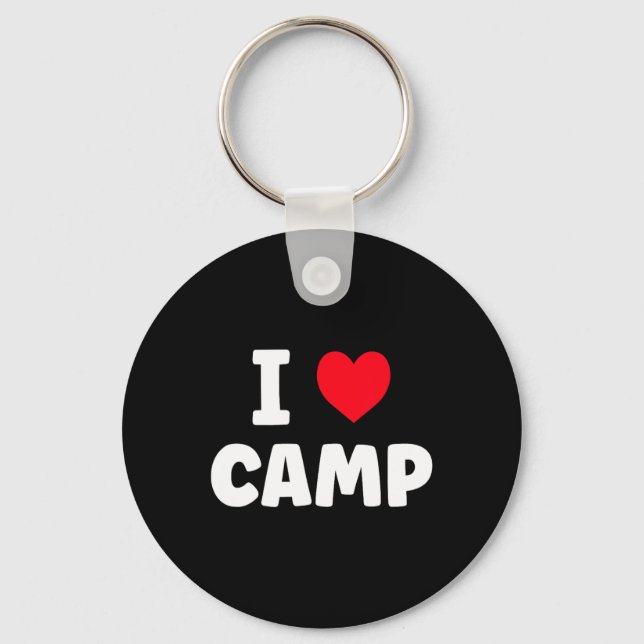 Chaveiro Eu Amo Acampamento de Verão Glamping  (Frente)