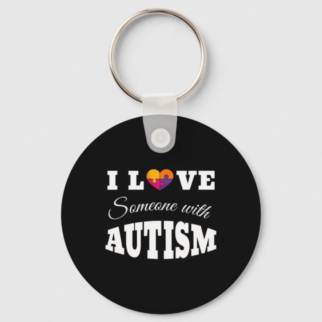 Chaveiro Eu Amo Alguém Com Autismo  (Frente)