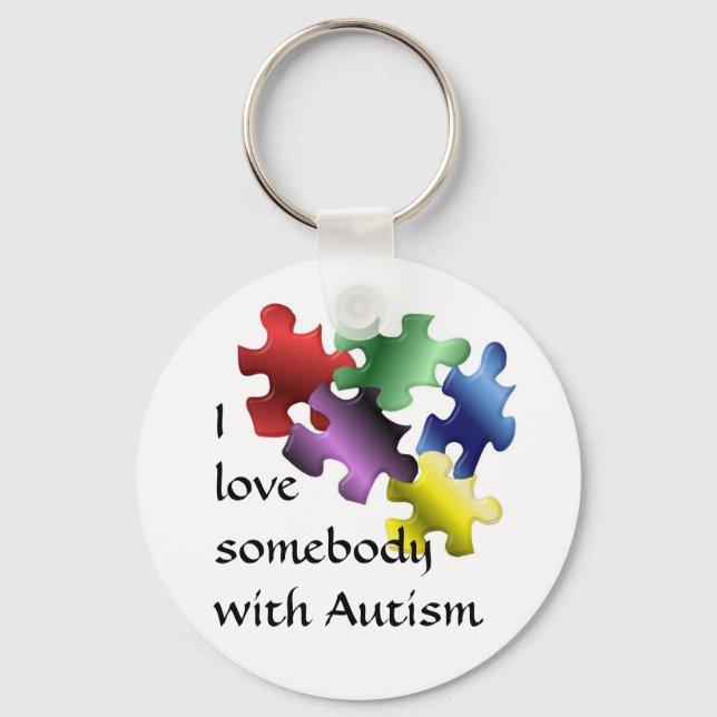 Chaveiro Eu amo alguém com autismo (Frente)