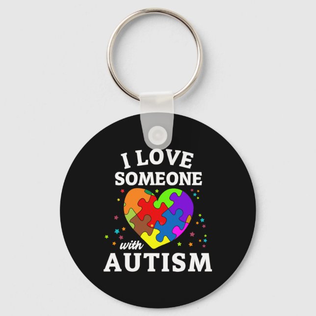 Chaveiro Eu Amo Alguém Com Autismo (Frente)