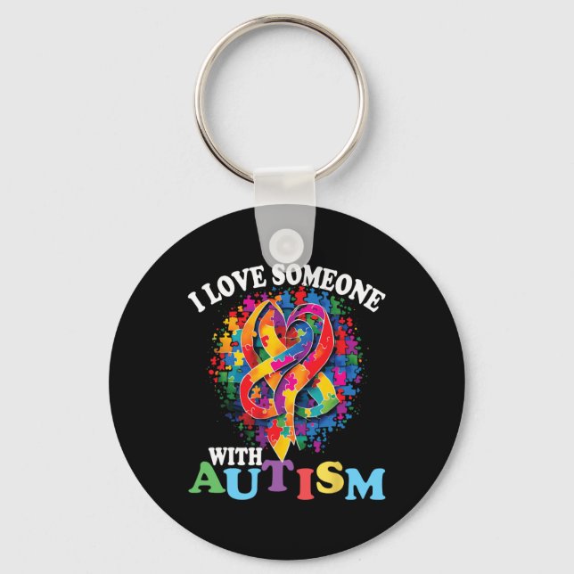 Chaveiro Eu Amo Alguém Com Autismo 1 (Frente)