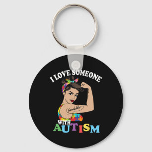 Chaveiro Eu Amo Alguém Com Autismo Mãe Inquebrantável Autis