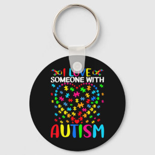 Chaveiro Eu Amo Alguém Com Autismo Quebra-cabeça Heart Advo
