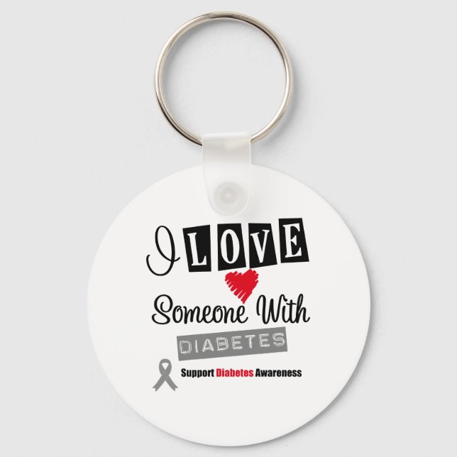 Chaveiro Eu Amo Alguém Com Diabetes (Frente)