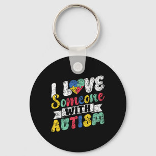 Chaveiro Eu Amo Alguém Com Suporte ao Autismo Autistas Auti