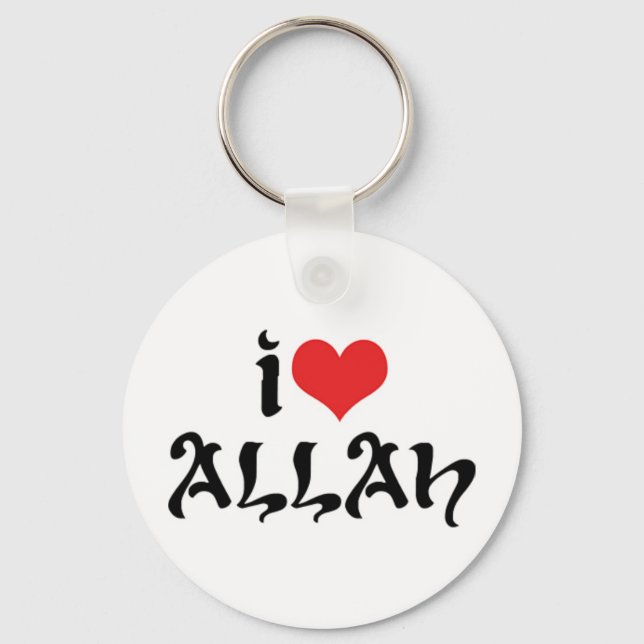 Chaveiro Eu Amo Allah Pingente de Chave (Frente)