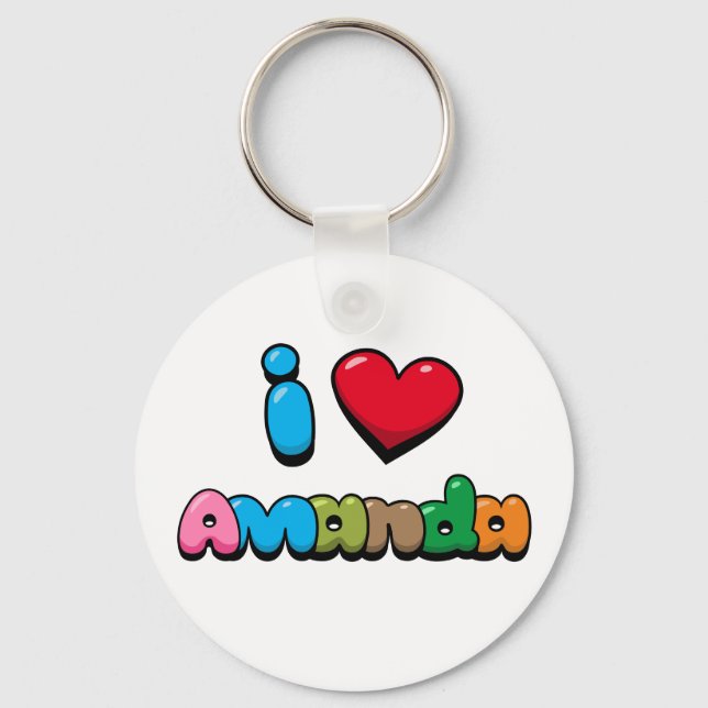 Chaveiro Eu Amo Amanda (Frente)