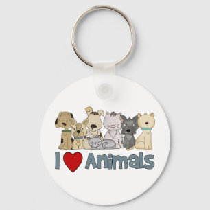 Chaveiro Eu Amo Animais