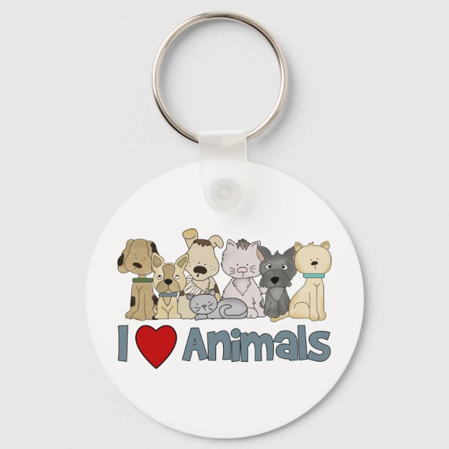 Chaveiro Eu Amo Animais (Frente)