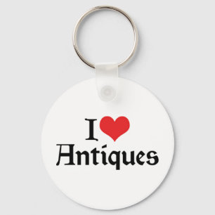 Chaveiro Eu Amo Antiguidades Cardíacas - Coletor Antiquado