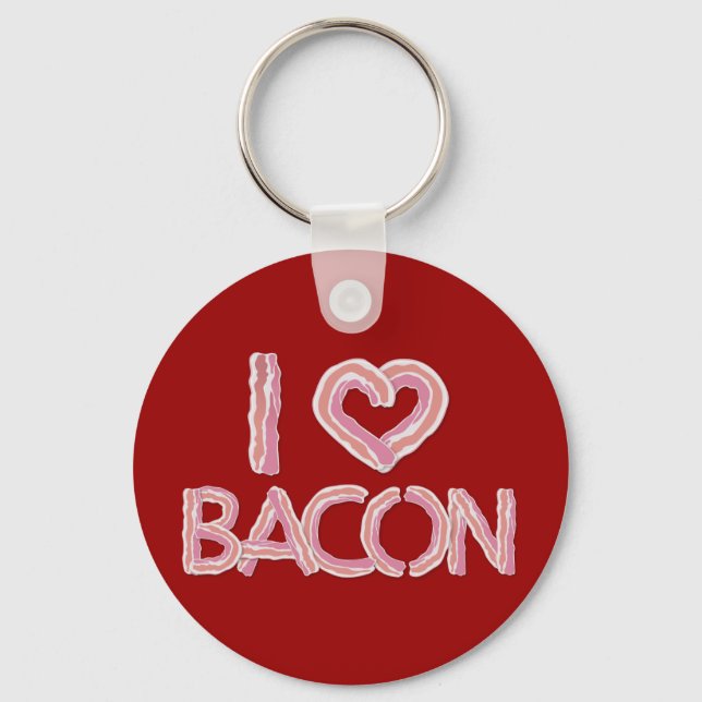 Chaveiro Eu Amo Bacon (Frente)