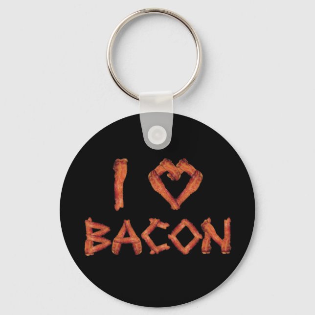 Chaveiro Eu Amo Bacon (Frente)