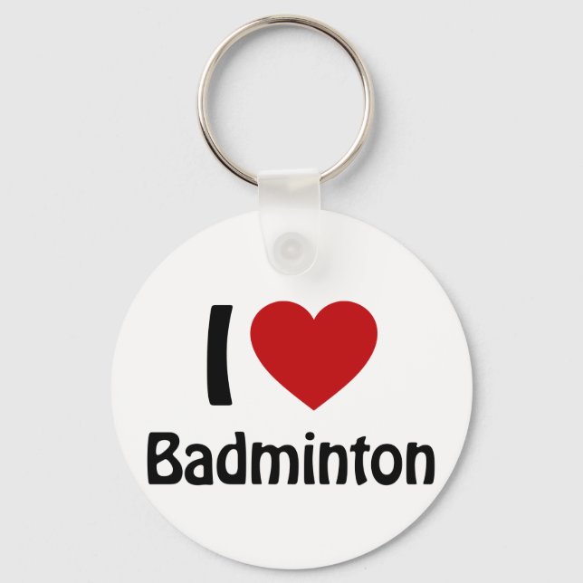 Chaveiro Eu amo Badminton (Frente)