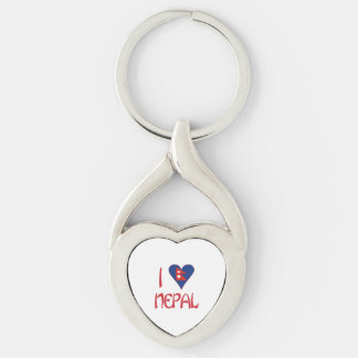 Chaveiro Eu Amo (Bandeira do Coração Nepalês) Nepal
