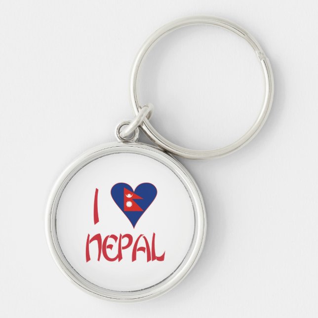 Chaveiro Eu Amo (Bandeira do Coração Nepalesa) Nepal (Frente)