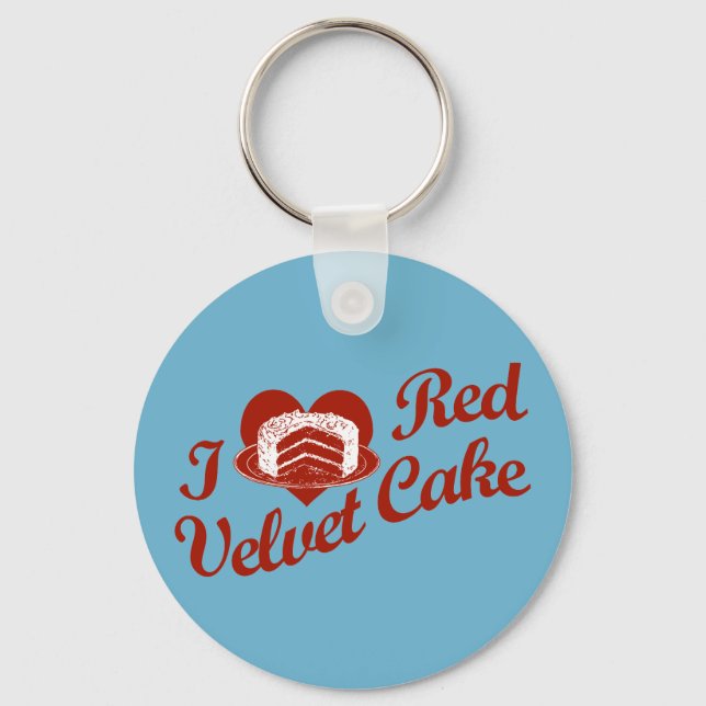 Chaveiro Eu Amo Bolo Red Velvet (Frente)