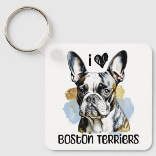 Chaveiro Eu Amo Boston Terriers Personalizados