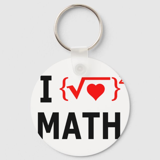 Chaveiro Eu Amo Branco Da Matemática (Frente)