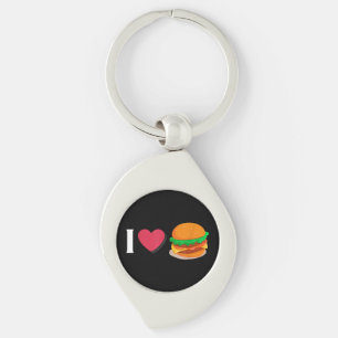 Chaveiro Eu Amo Burger Cheeseburger Unsaudável Comendo