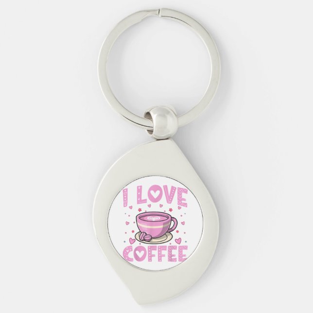 Chaveiro Eu Amo Café - Engraçado Cafeine Drinker Caffeine A (Frente)