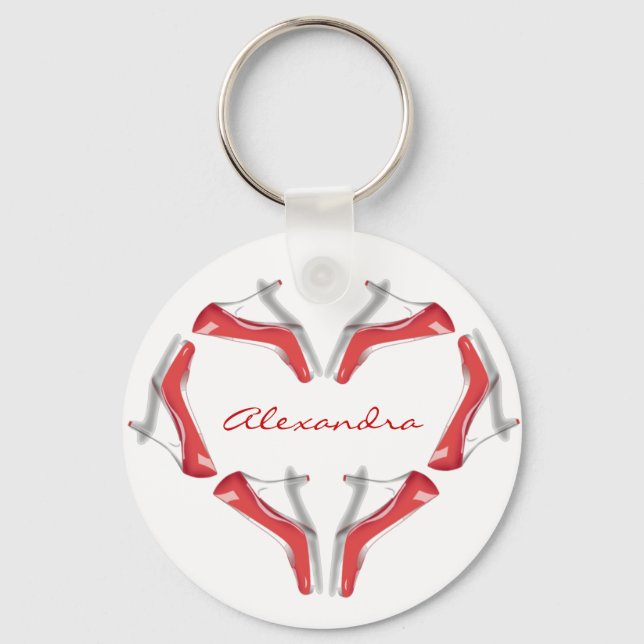 Chaveiro Eu Amo Calçados Salta Corações Cadeias-Chave Perso (Frente)