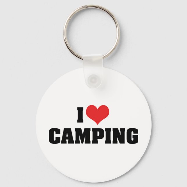 Chaveiro Eu Amo Camping Pingente de Chave (Frente)