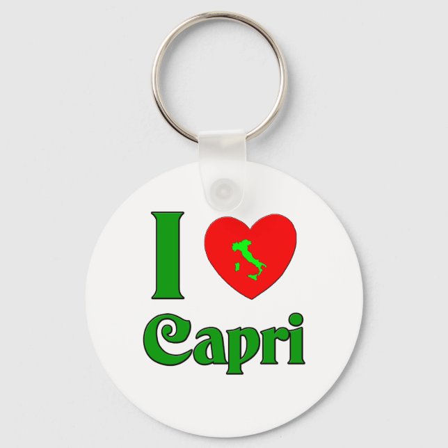 Chaveiro Eu Amo Capri Itália (Frente)