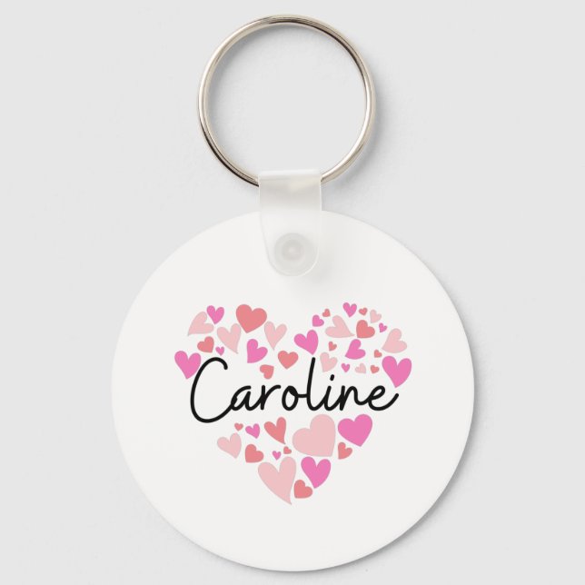 Chaveiro Eu amo Caroline (Frente)