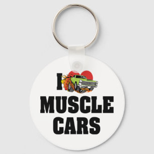 Chaveiro Eu Amo Carros Musculosos com Coração - Amante de C