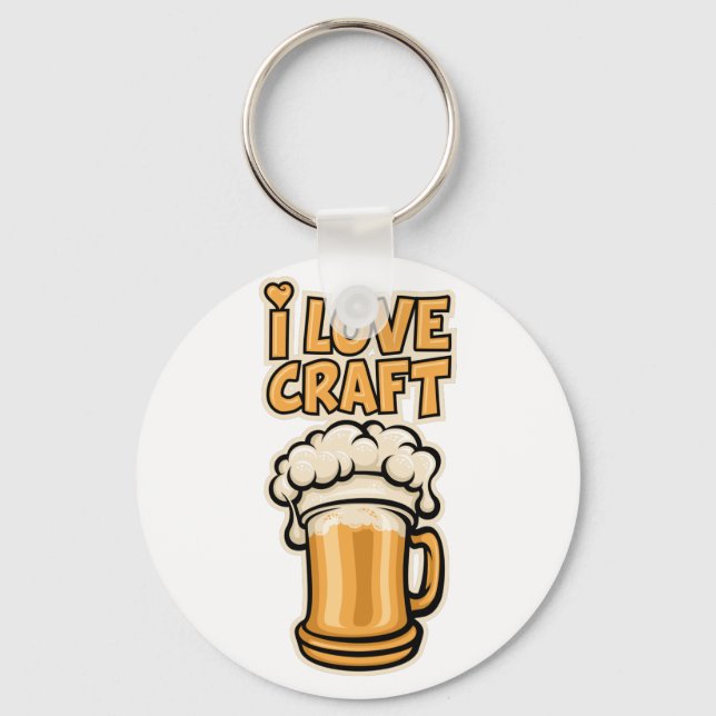 Chaveiro Eu Amo Cerveja Artesanato (Frente)