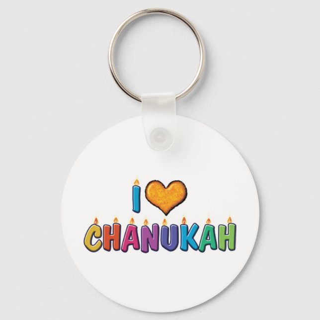 Chaveiro Eu Amo Chanukah Pingente de Chaves (Frente)