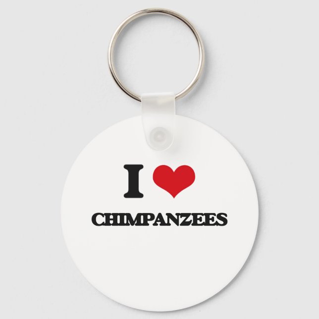 Chaveiro Eu amo chimpanzés (Frente)