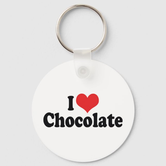Chaveiro Eu Amo Chocolate Pingente de Chave (Frente)