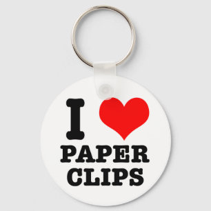 Chaveiro EU AMO clipes de papel