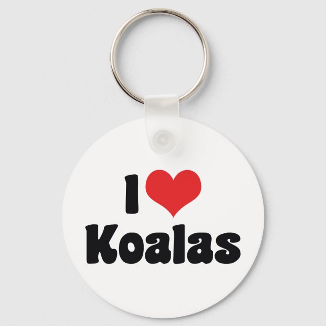 Chaveiro Eu Amo Coalas Coração - Amantes de Coalas (Frente)