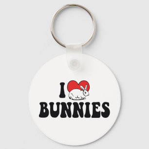 Chaveiro Eu Amo Coelhos Heart Bunny