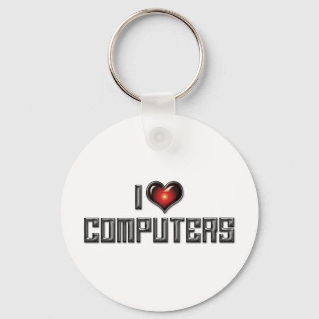Chaveiro Eu Amo Computadores do Coração (Frente)